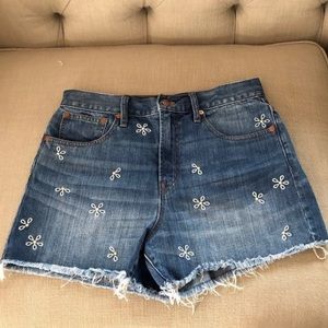 Madewell daisy denim shorts